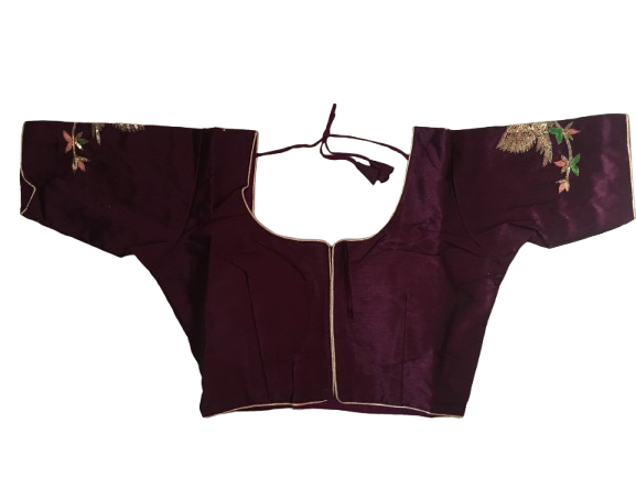 Raw Silk Wine Designer Blouse 73